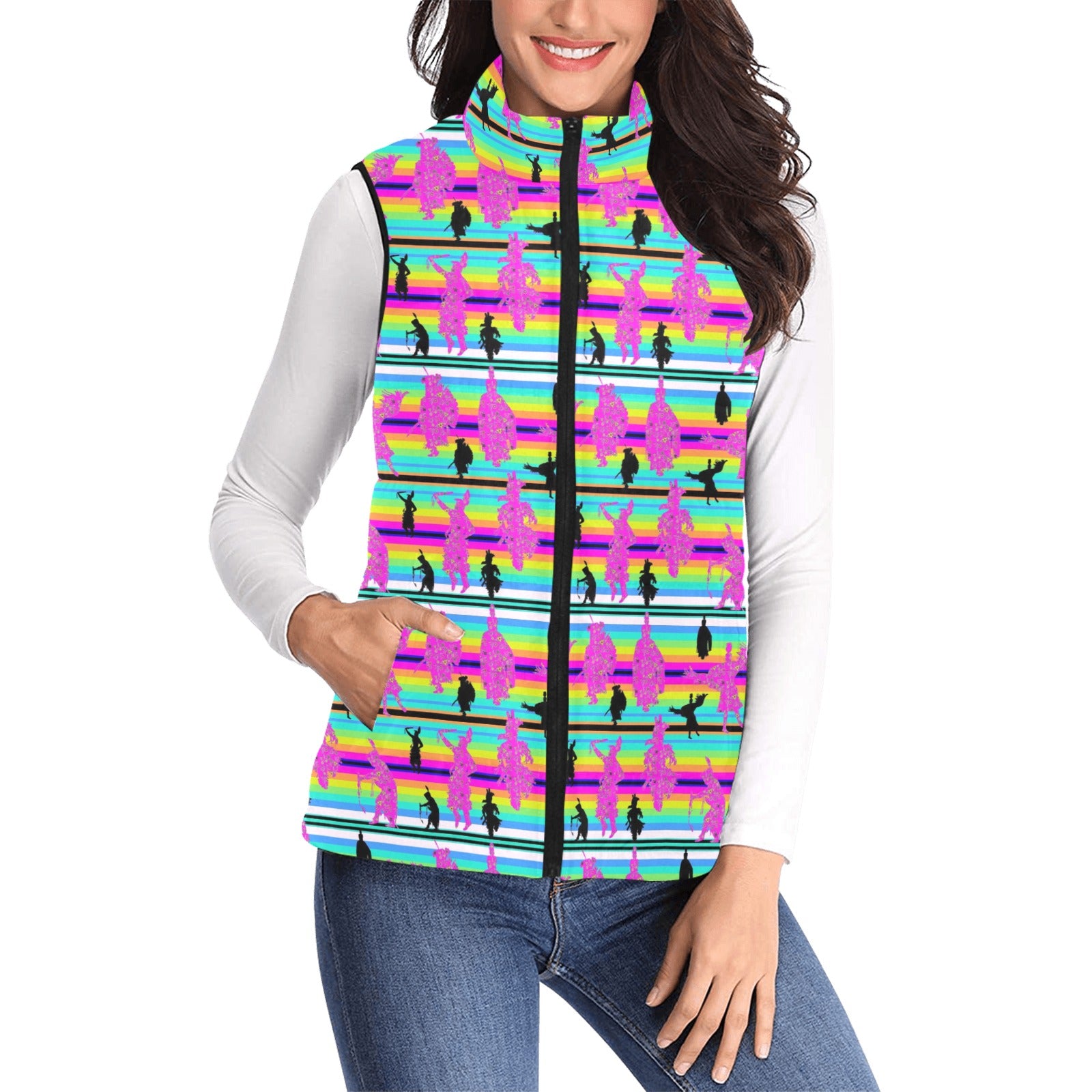 Dancers Sunset Contest Women's Padded Vest Jacket