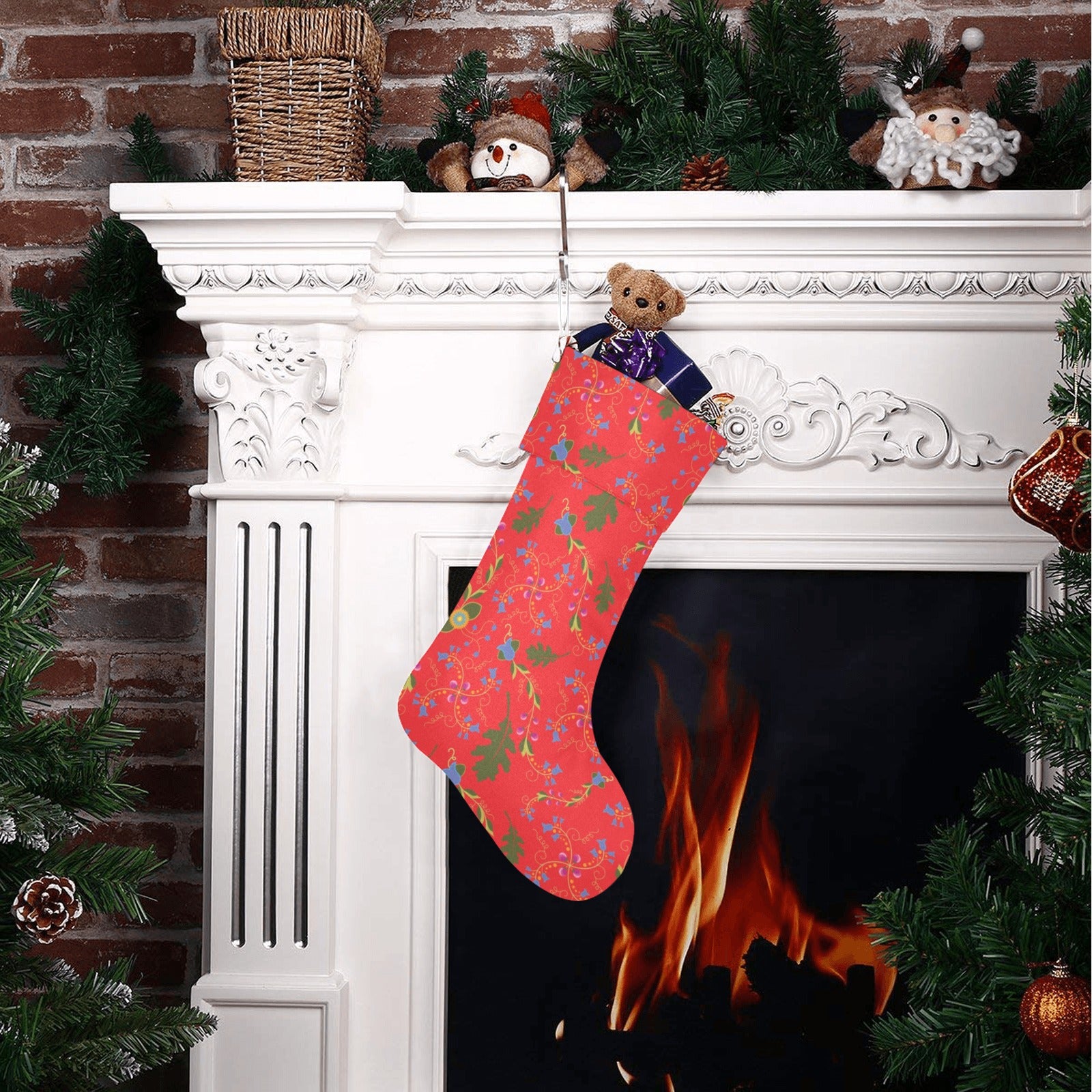 Vine Life Scarlet Christmas Stocking