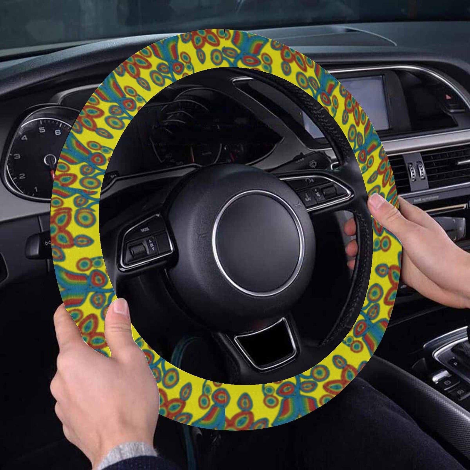 Sky Tomorrow Satin Steering Wheel Cover with Elastic Edge