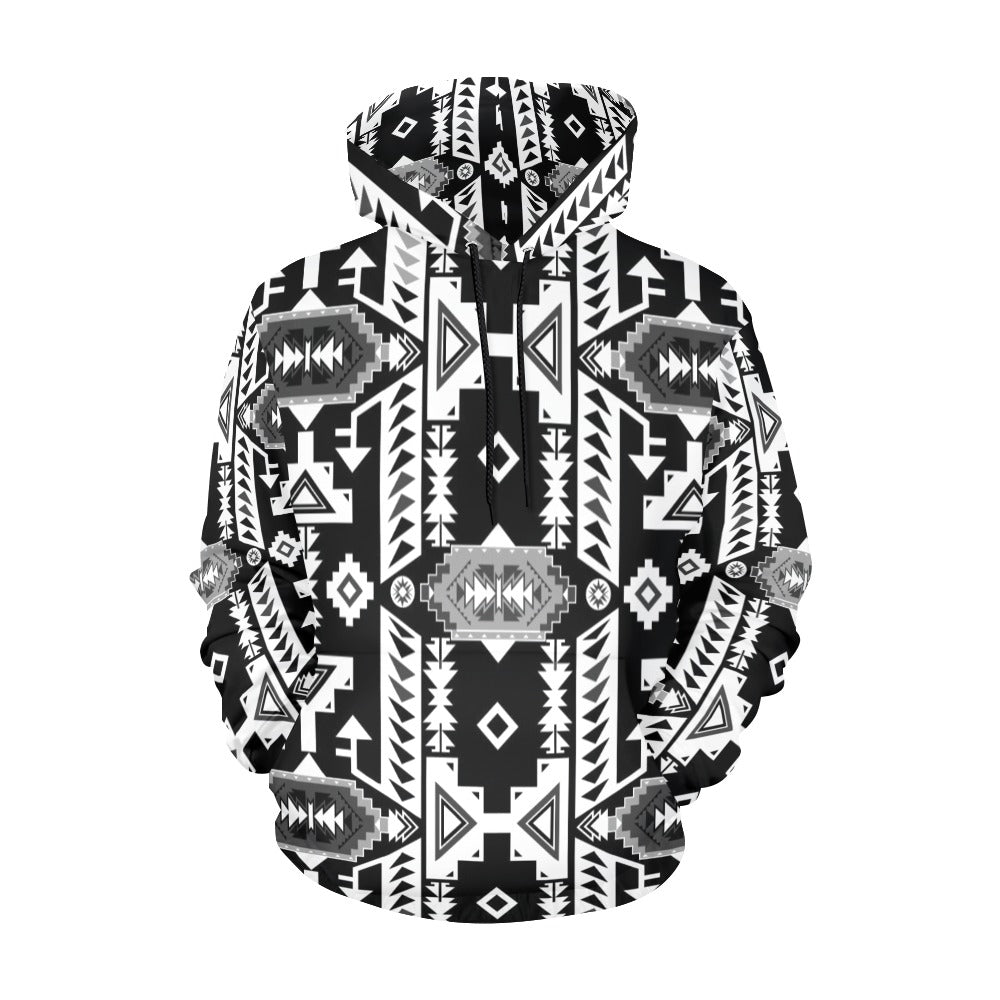 Chiefs Mountain Black and White Hoodie for Men (USA Size)