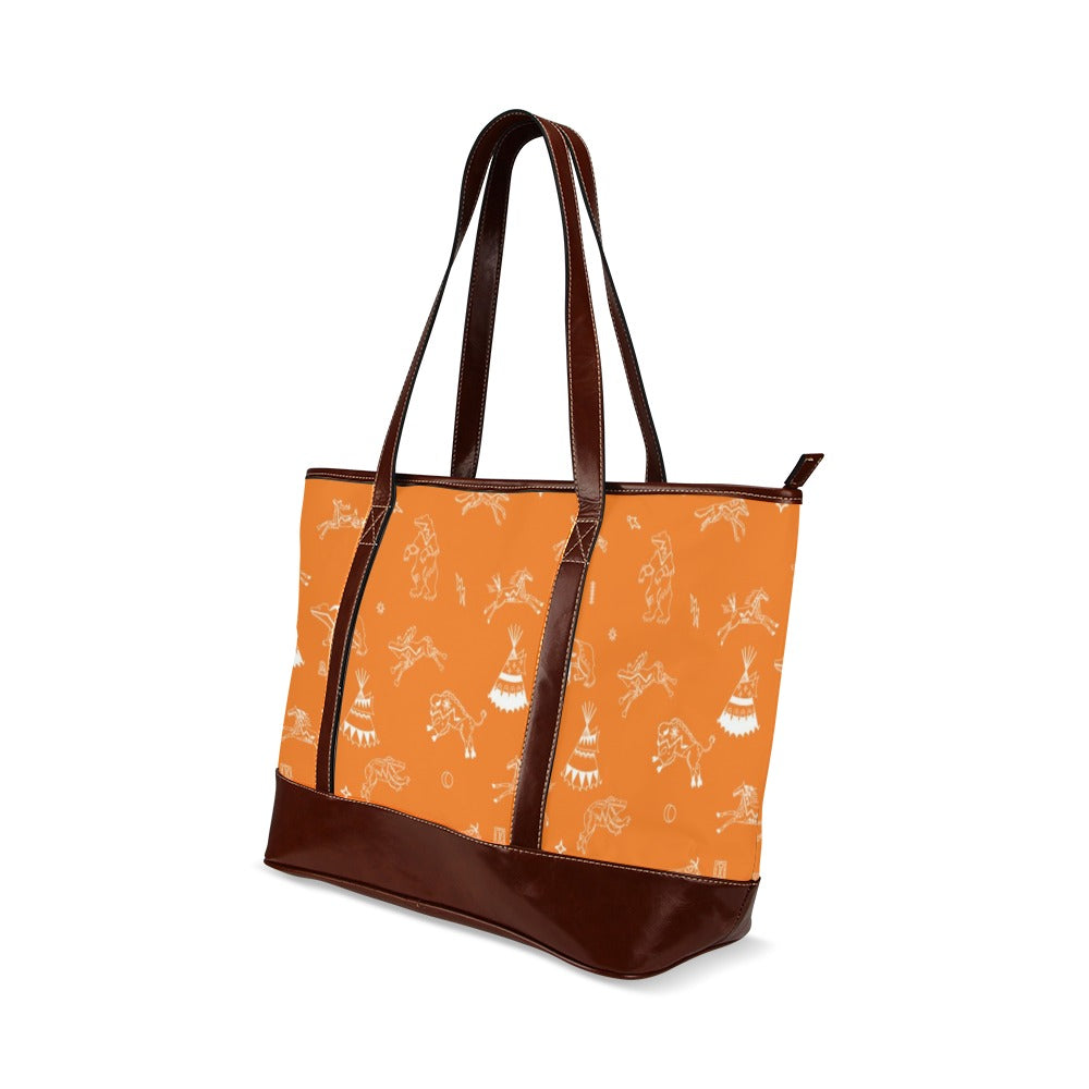 Ledger Dabbles Orange Tote Handbag