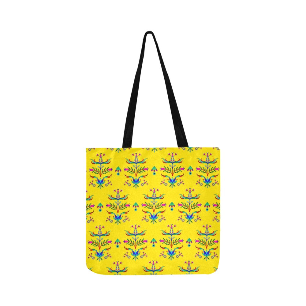 Dakota Damask Yellow Reusable Shopping Bag (Two sides)