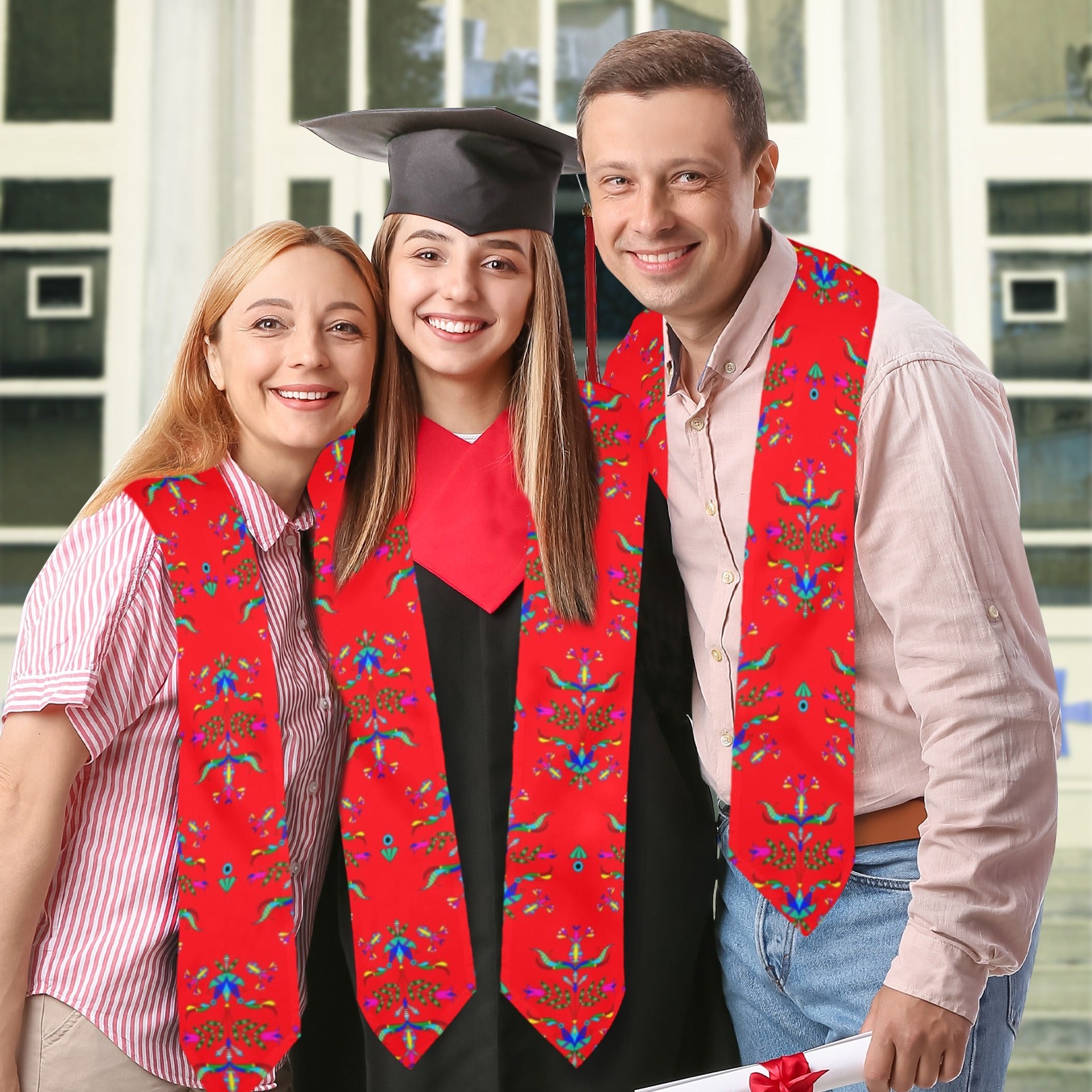 Dakota Damask Red Graduation Stole