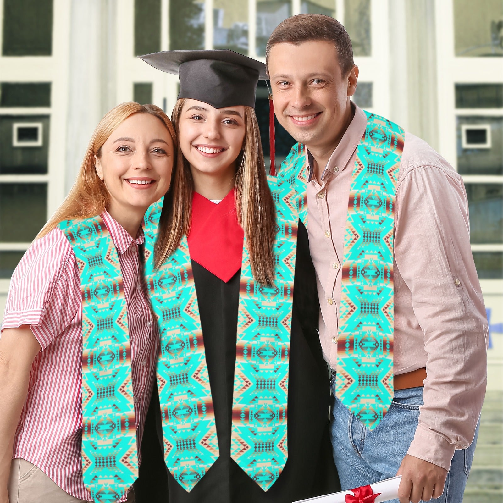 Gathering Earth Turquoise Graduation Stole