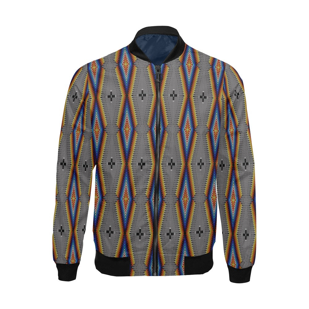 Diamond in the Bluff Grey All Over Print Bomber Jacket for Men