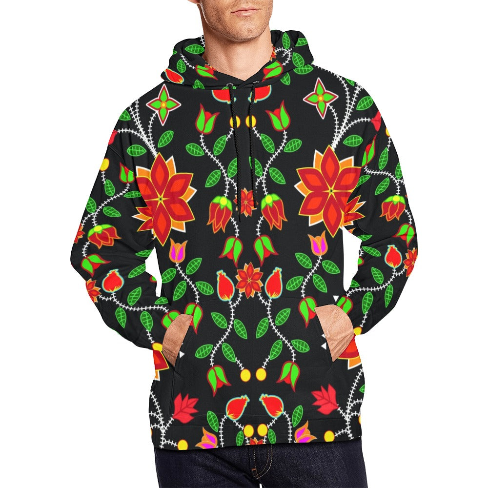 Floral Beadwork Six Bands Hoodie for Men (USA Size)