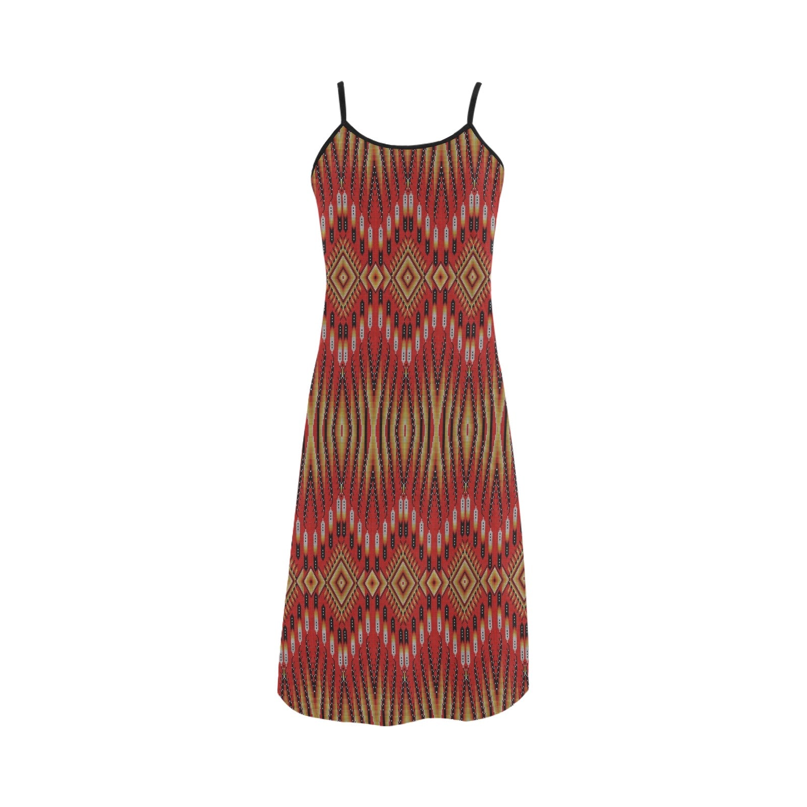 Fire Feather Red Alcestis Slip Dress