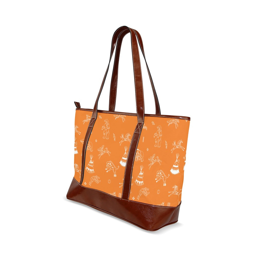 Ledger Dabbles Orange Tote Handbag