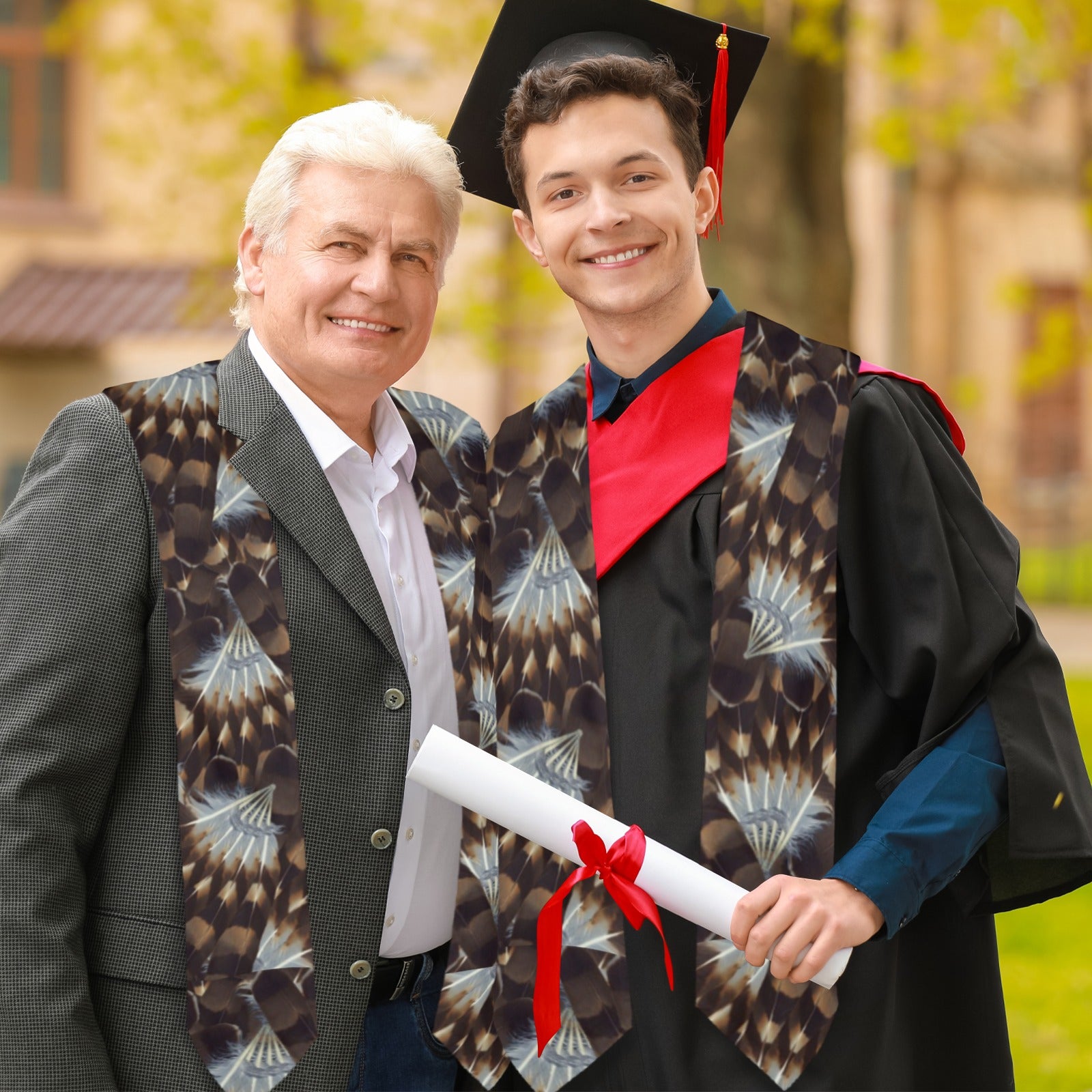 Hawk Feathers Graduation Stole