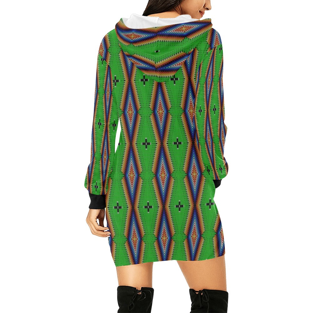 Diamond in the Bluff Lime Hoodie Dress