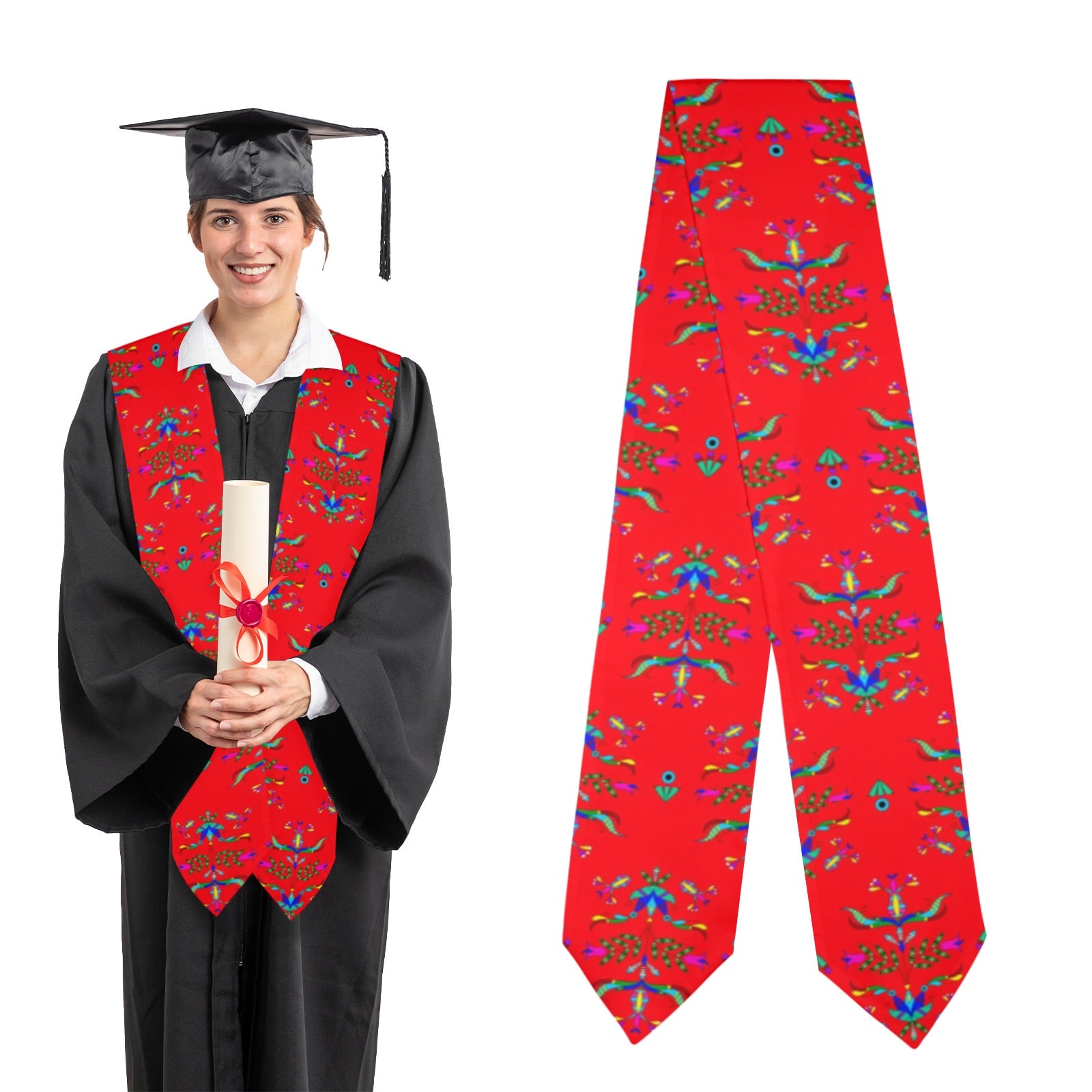 Dakota Damask Red Graduation Stole