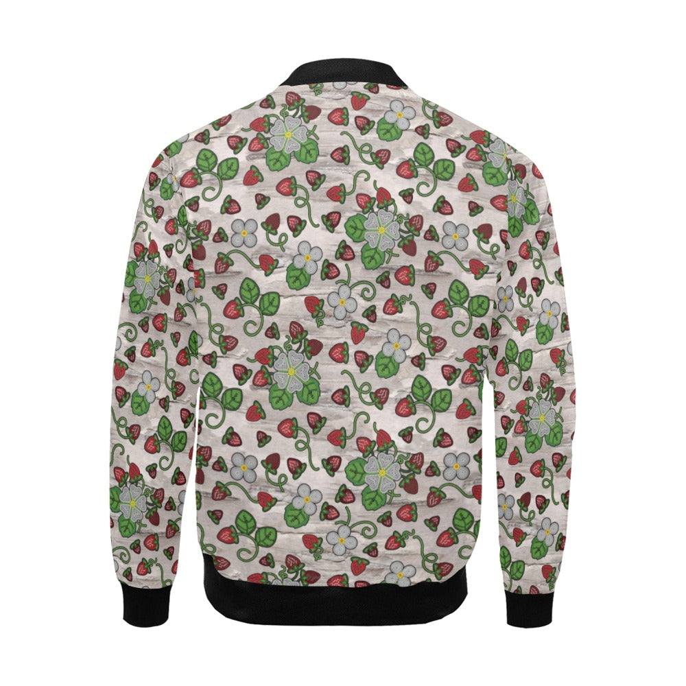 Strawberry Dreams Bright Birch All Over Print Bomber Jacket for Men