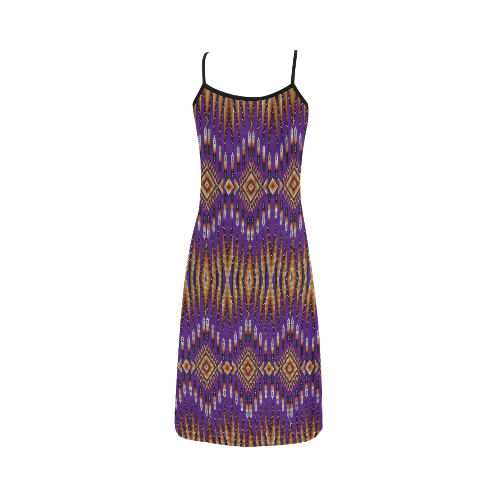 Fire Feather Purple Alcestis Slip Dress