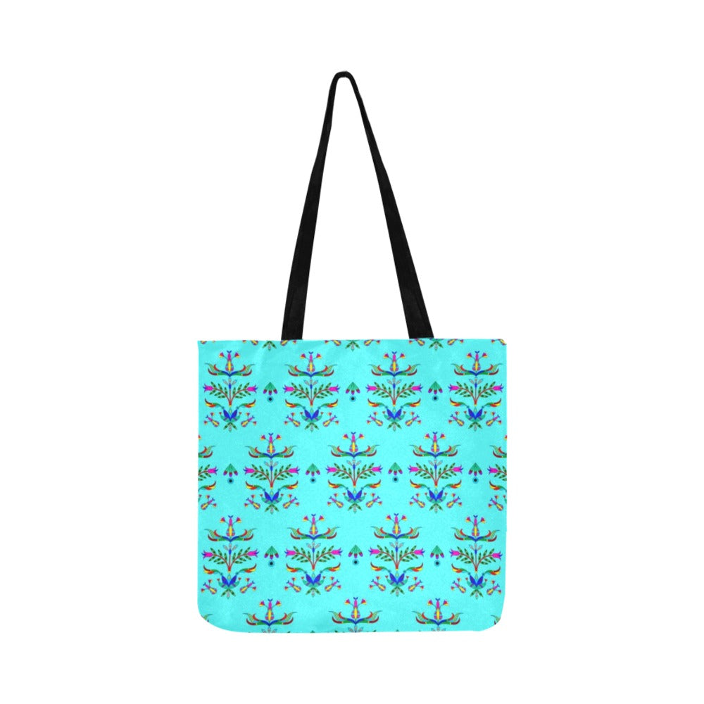 Dakota Damask Turquoise Reusable Shopping Bag (Two sides)