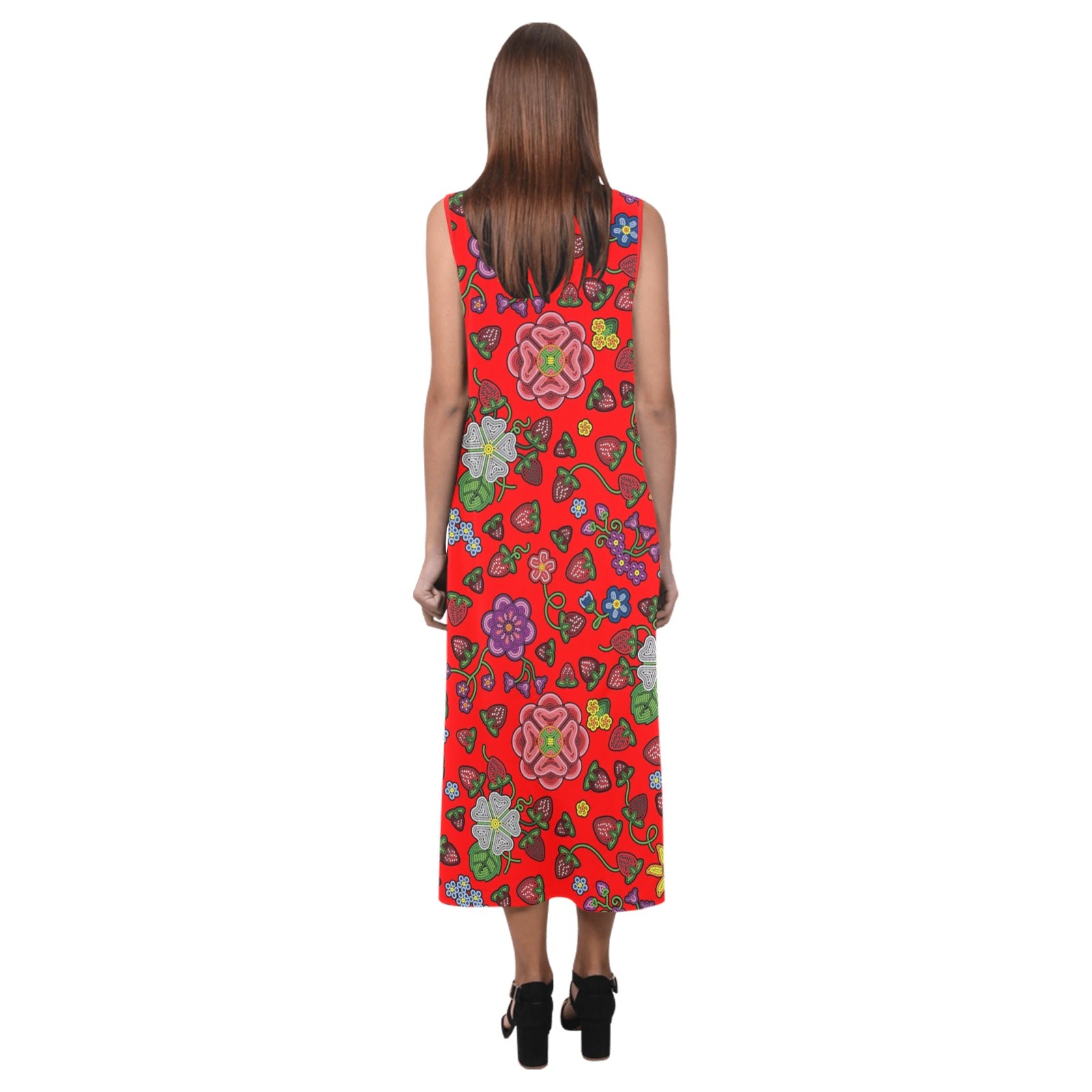 Berry Pop Fire Phaedra Sleeveless Open Fork Long Dress