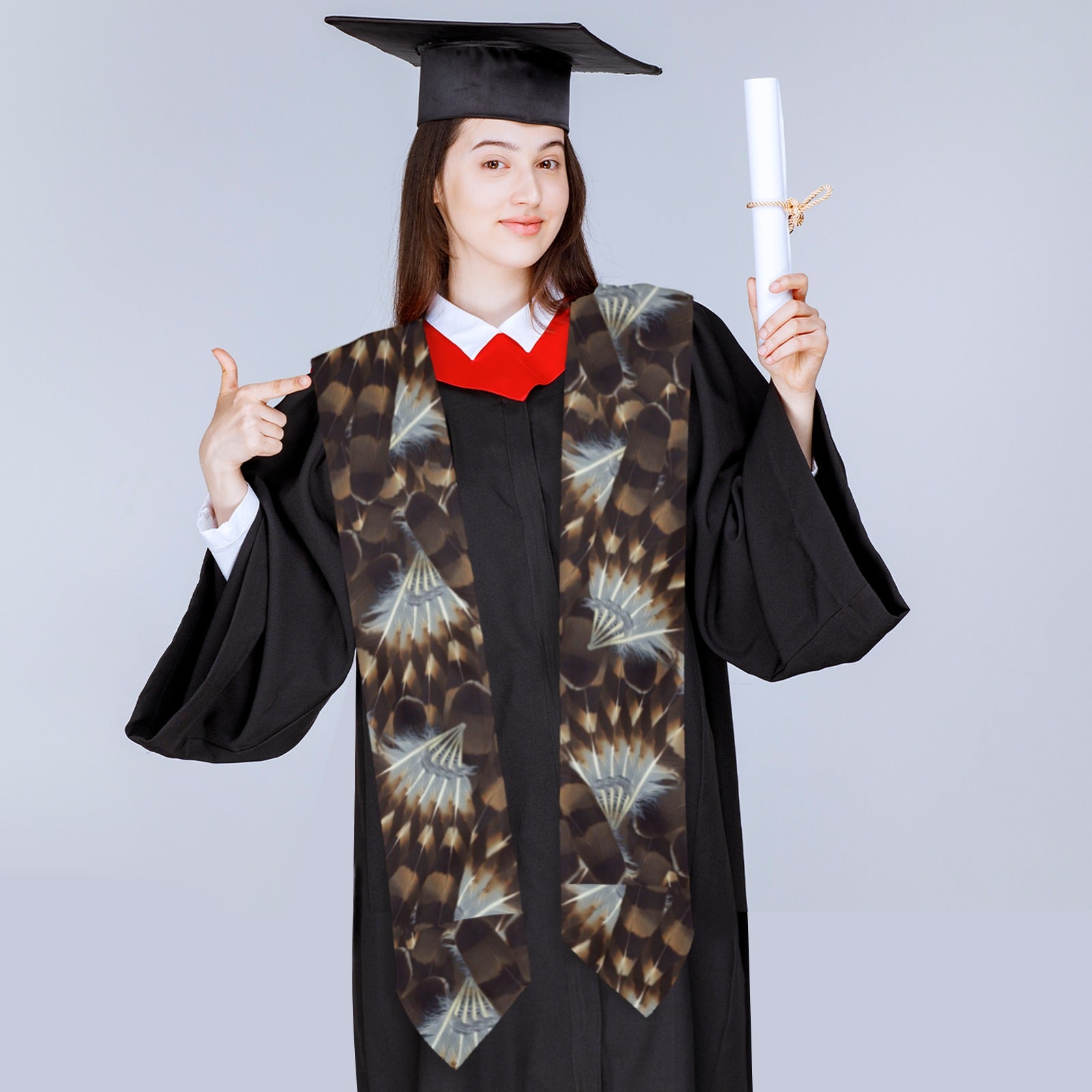 Hawk Feathers Graduation Stole