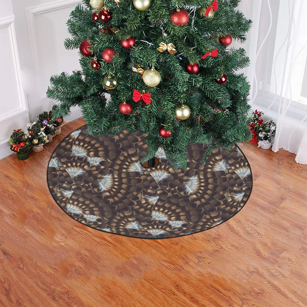 Hawk Feathers Christmas Tree Skirt 47" x 47"