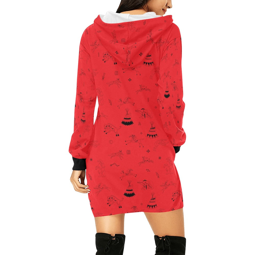 Ledger Dabbles Red Hoodie Dress