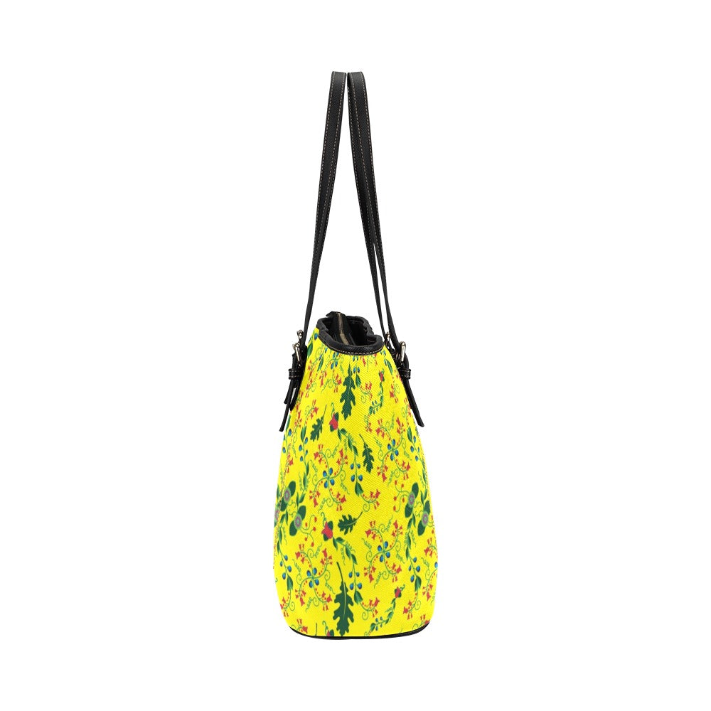 Vine Life Lemon Leather Tote Bag/Large