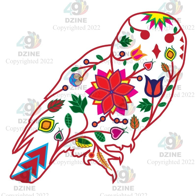 11-inch Animal Floral Transfer Transfers 49 Dzine Floral Owl 