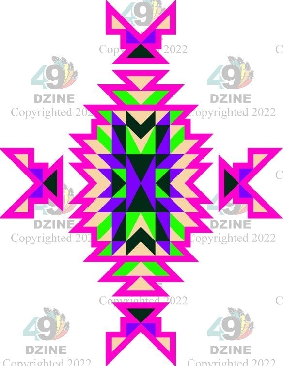 11-inch Geometric Transfer Geo Directions Tipis Transfers 49 Dzine Geo Directions Tipis Hot Magenta 