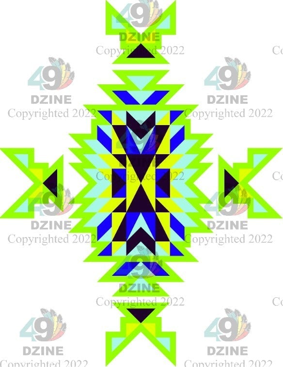 11-inch Geometric Transfer Geo Directions Tipis Transfers 49 Dzine Geo Directions Tipis Lime Green 