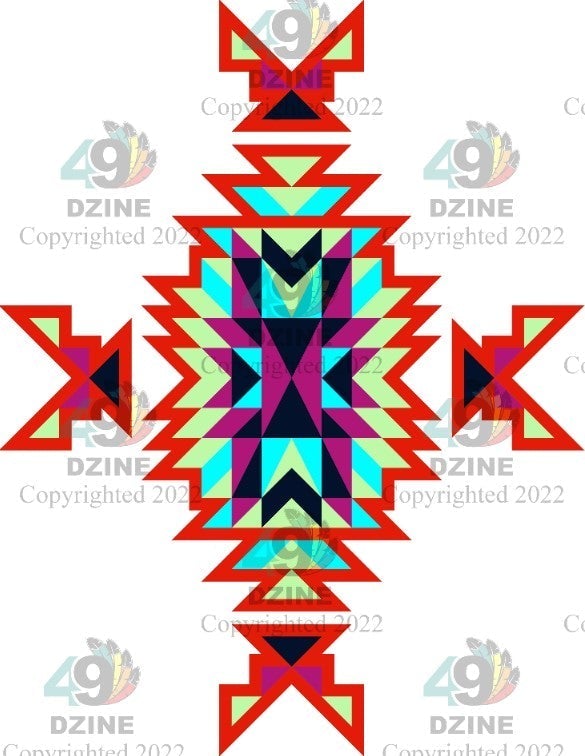 11-inch Geometric Transfer Geo Directions Tipis Transfers 49 Dzine Geo Directions Tipis Scarlet 