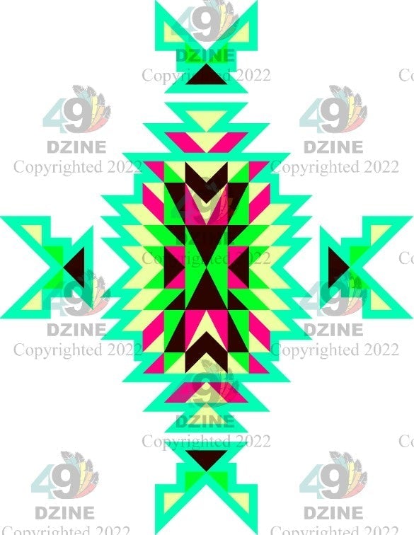 11-inch Geometric Transfer Geo Directions Tipis Transfers 49 Dzine Geo Directions Tipis Spring Green 