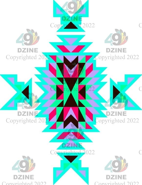 11-inch Geometric Transfer Geo Directions Tipis Transfers 49 Dzine Geo Directions Tipis Turquoise 