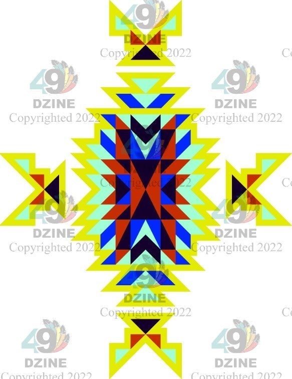 11-inch Geometric Transfer Geo Directions Tipis Transfers 49 Dzine Geo Directions Tipis Yellow 