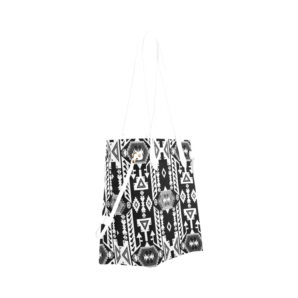 Chiefs Mountain Black and White Clover Canvas Tote Bag