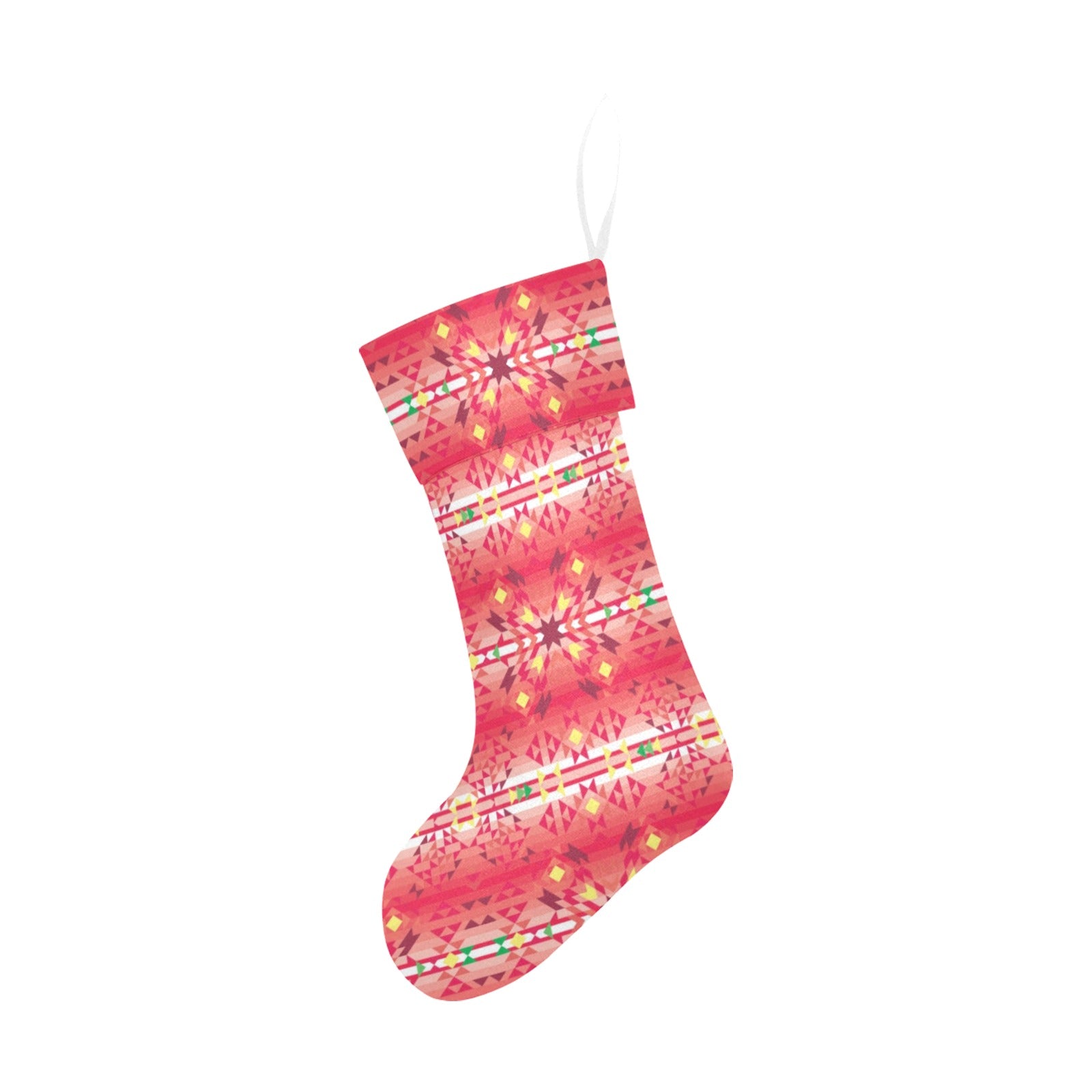 Red Pink Star Christmas Stocking