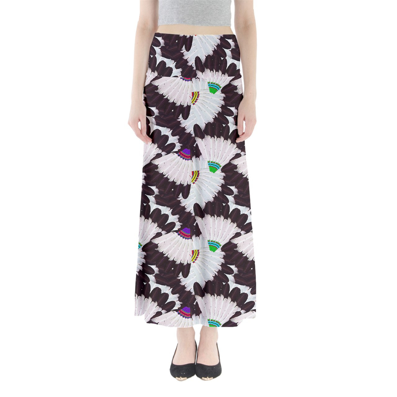 Eagle Feather Fans Full Length Maxi Skirt