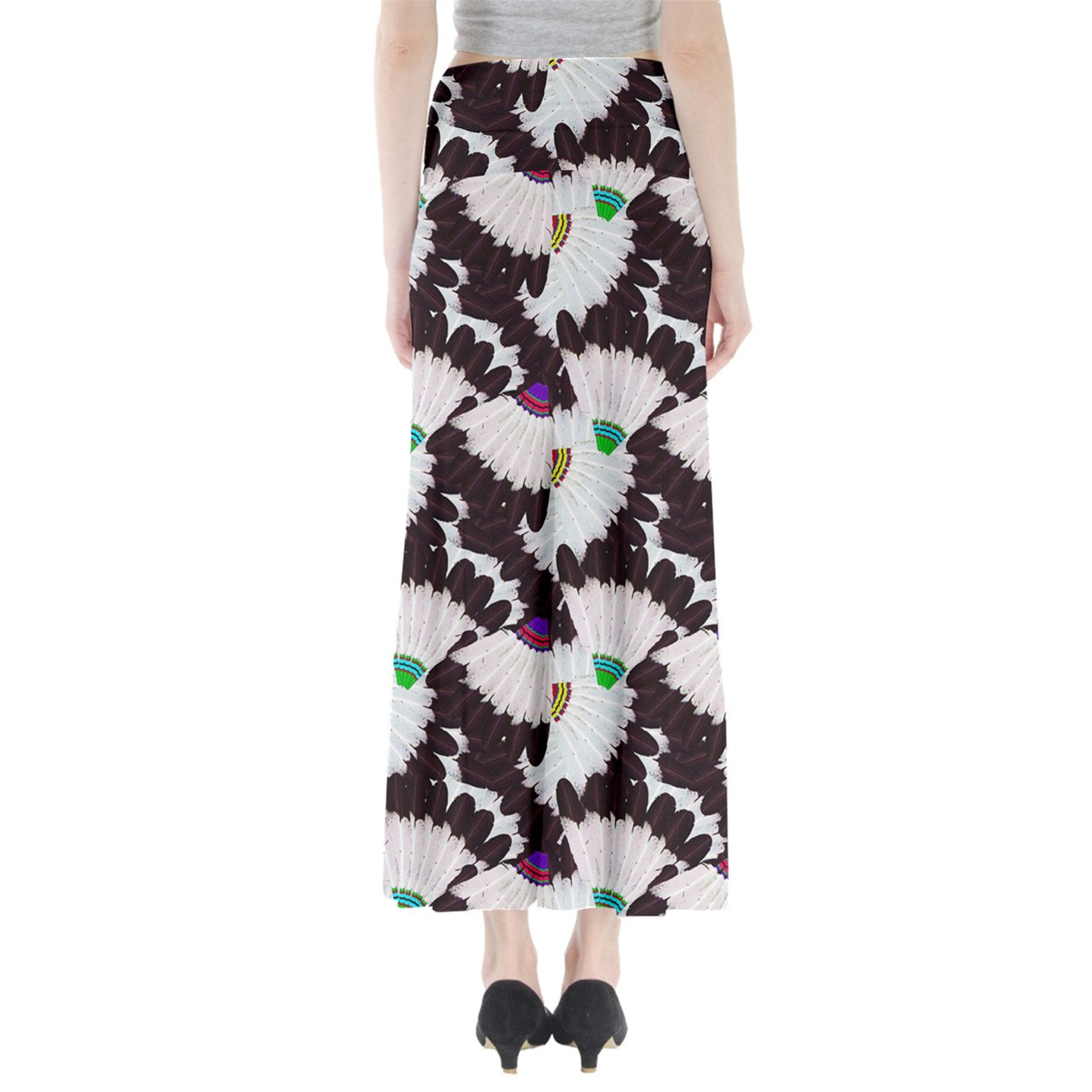 Eagle Feather Fans Full Length Maxi Skirt