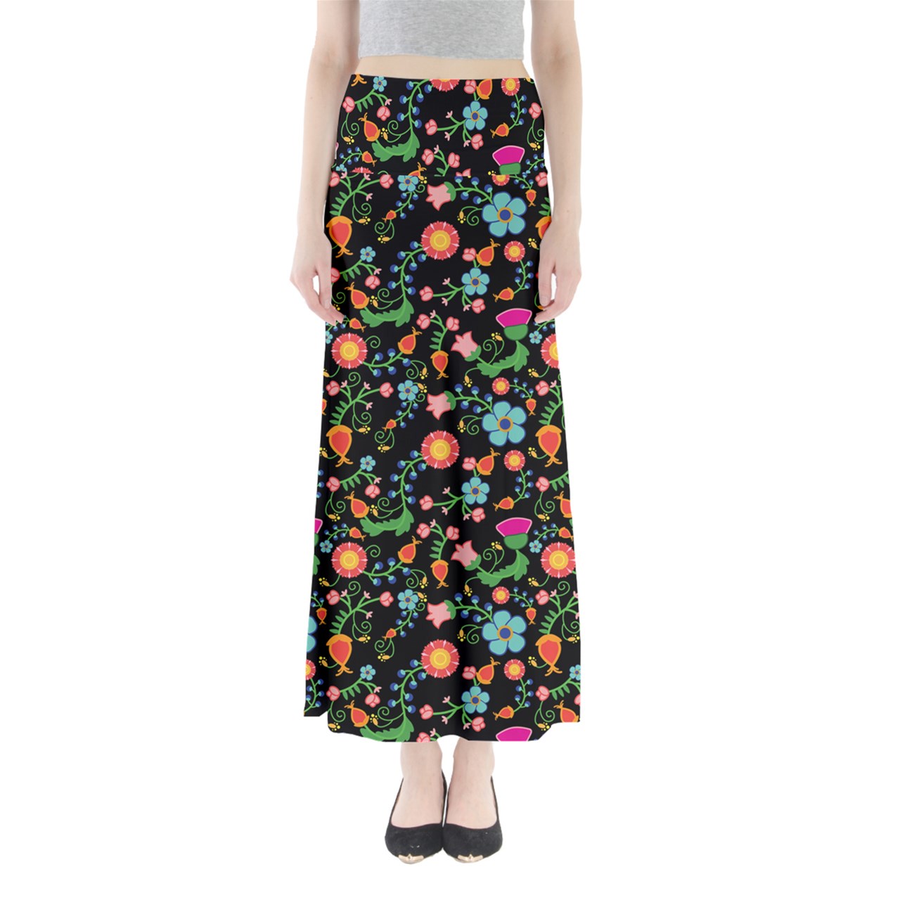 Bee Spring Night Full Length Maxi Skirt