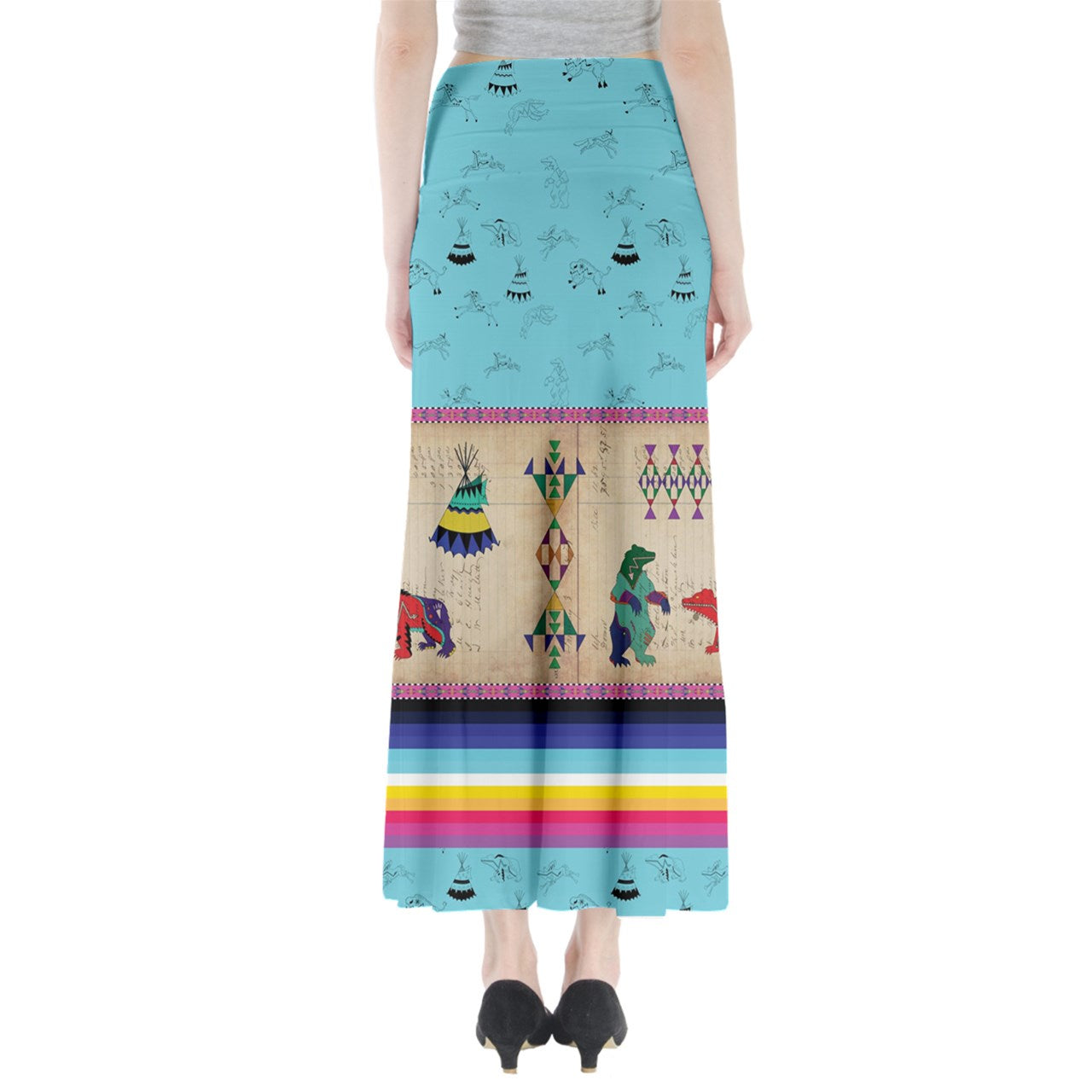 Bear Ledger Sky Full Length Maxi Skirt