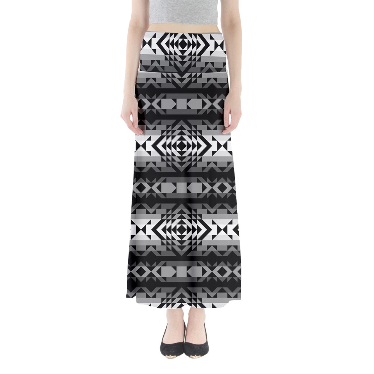 Black Rose Shadow Full Length Maxi Skirt