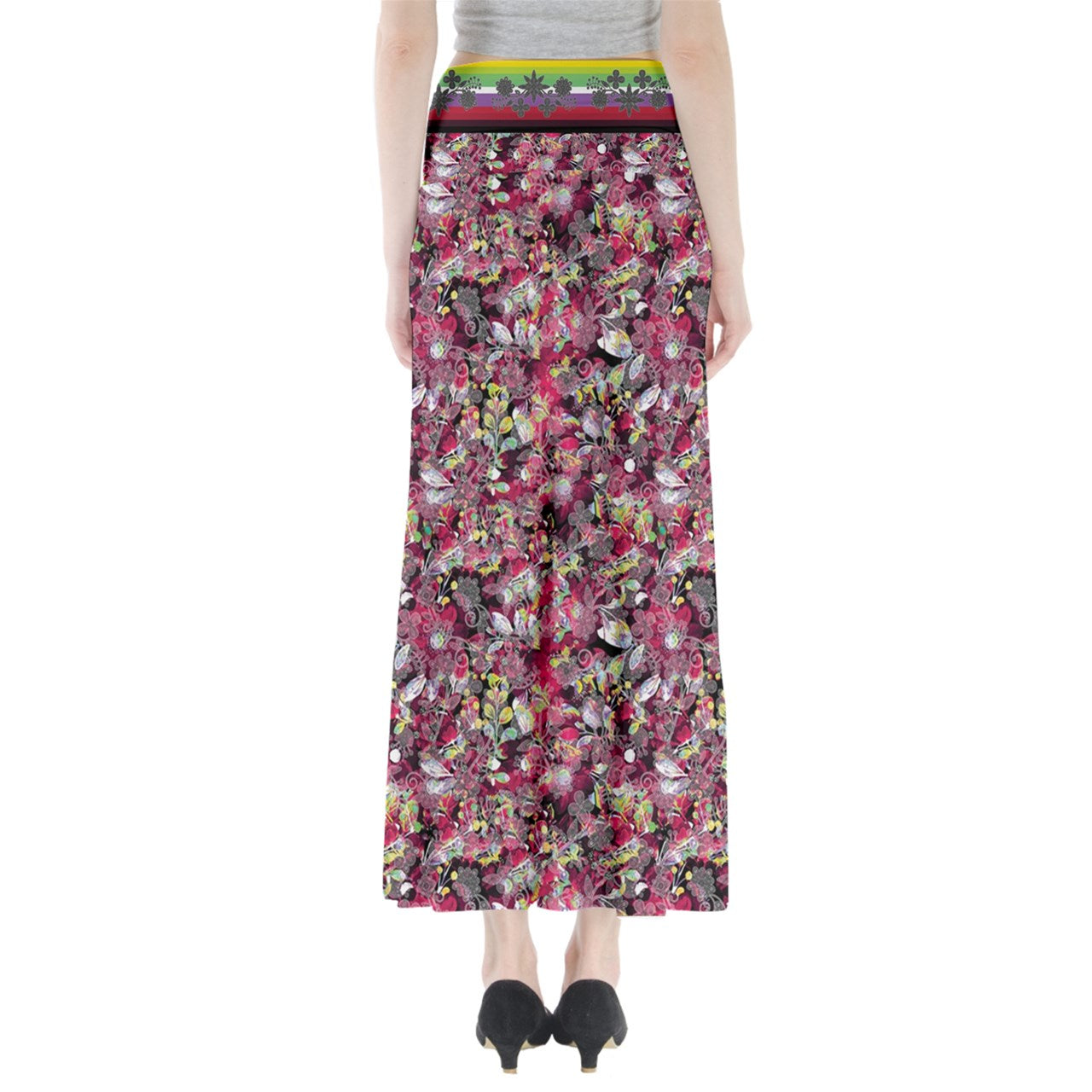 Culture in Nature Maroon Full Length Maxi Skirt