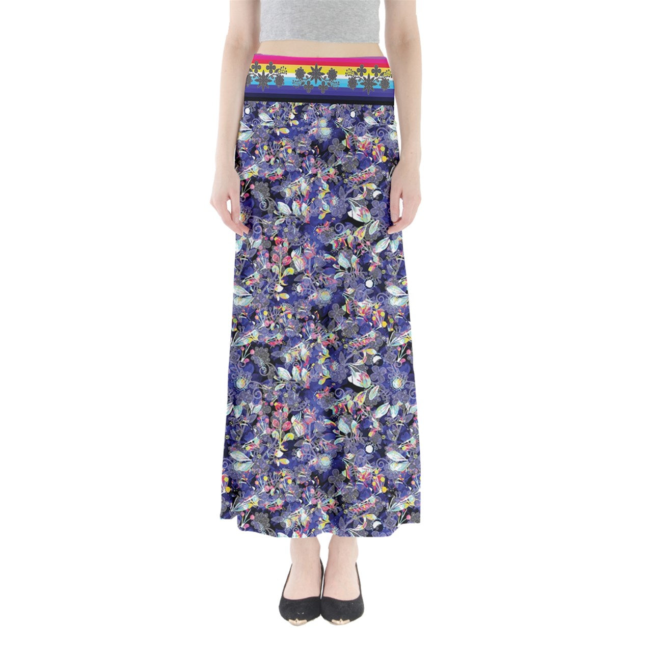 Culture in Nature Blue Full Length Maxi Skirt