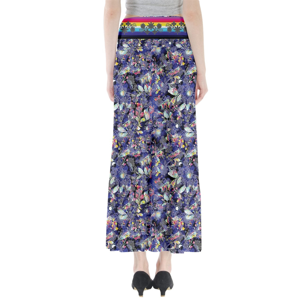 Culture in Nature Blue Full Length Maxi Skirt