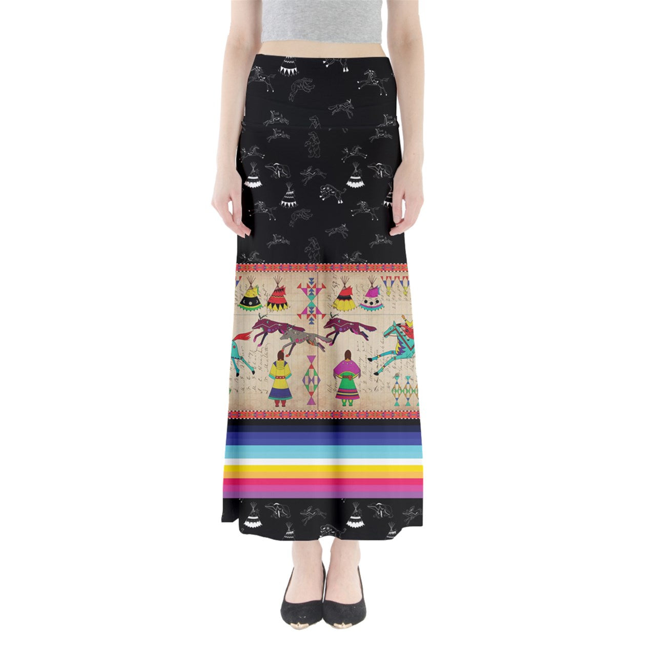 Ledger Village Midnight Full Length Maxi Skirt