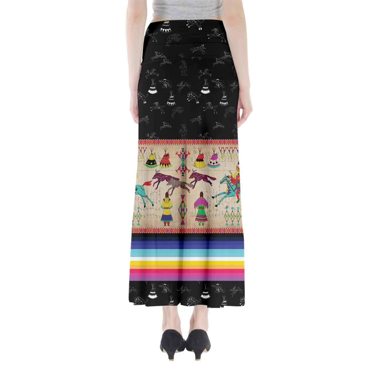 Ledger Village Midnight Full Length Maxi Skirt