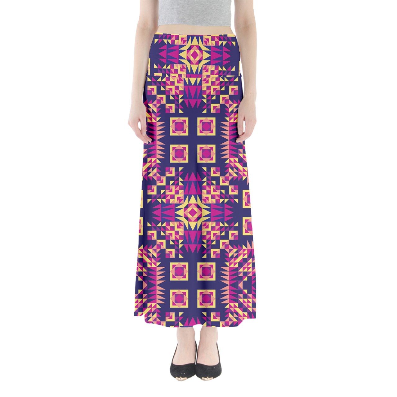 Kaleidoscope Blue Full Length Maxi Skirt