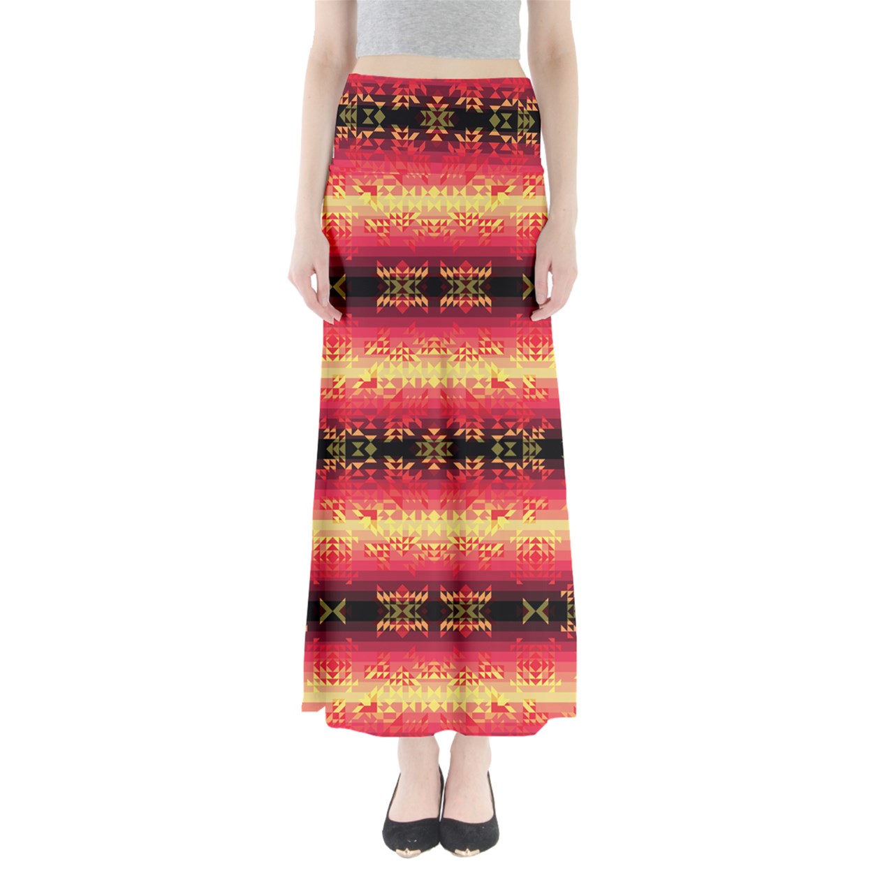 Soleil Fusion Rouge Full Length Maxi Skirt