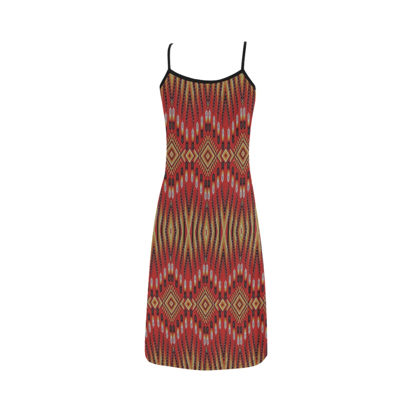 Fire Feather Red Alcestis Slip Dress