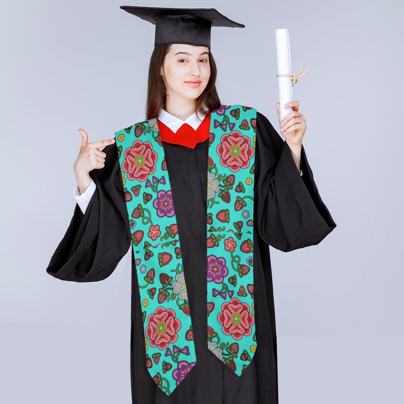 Berry Pop Turquoise Graduation Stole