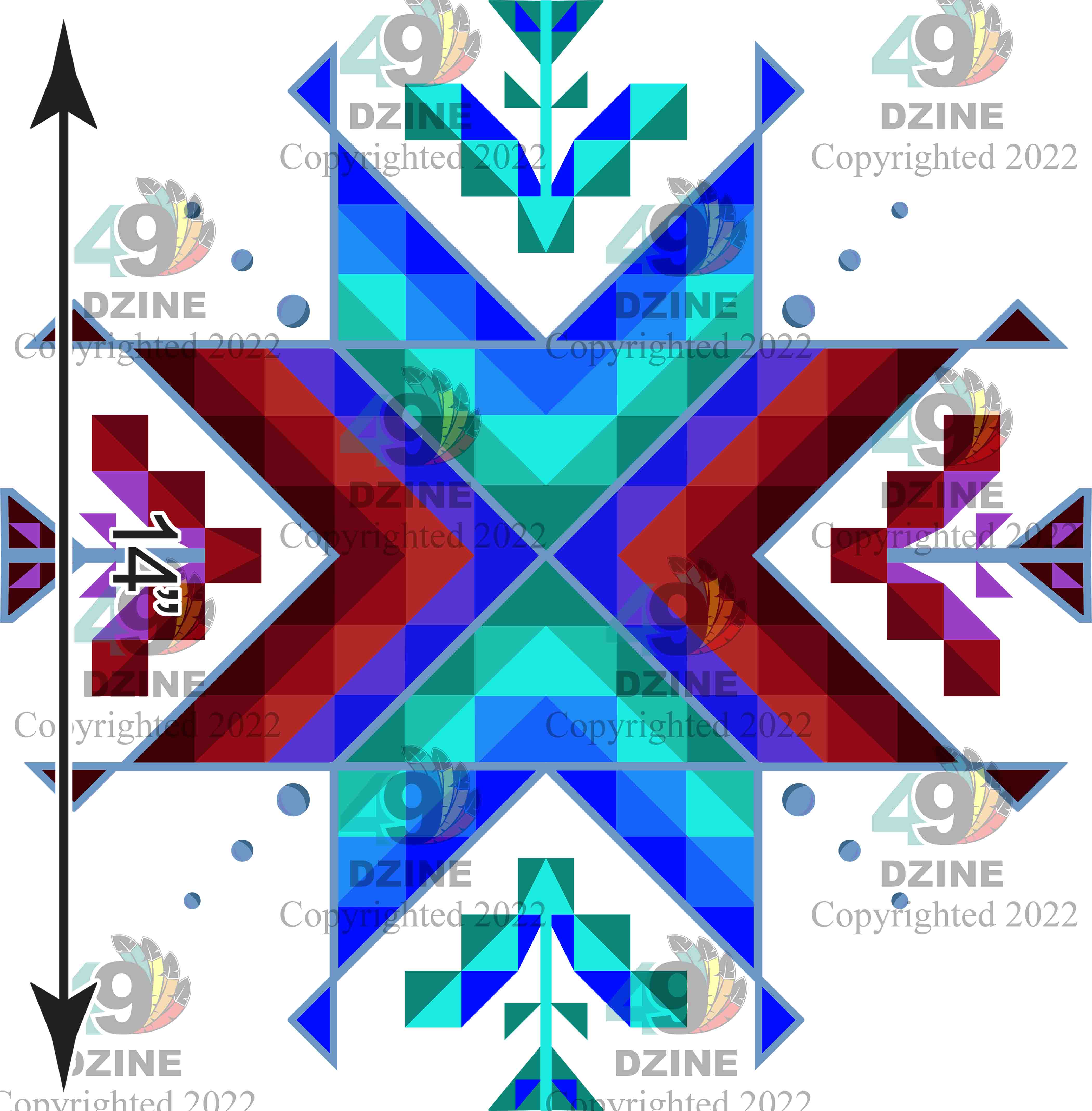 14-inch Geometric Transfer Dream of the Ancestors Transfers 49 Dzine 