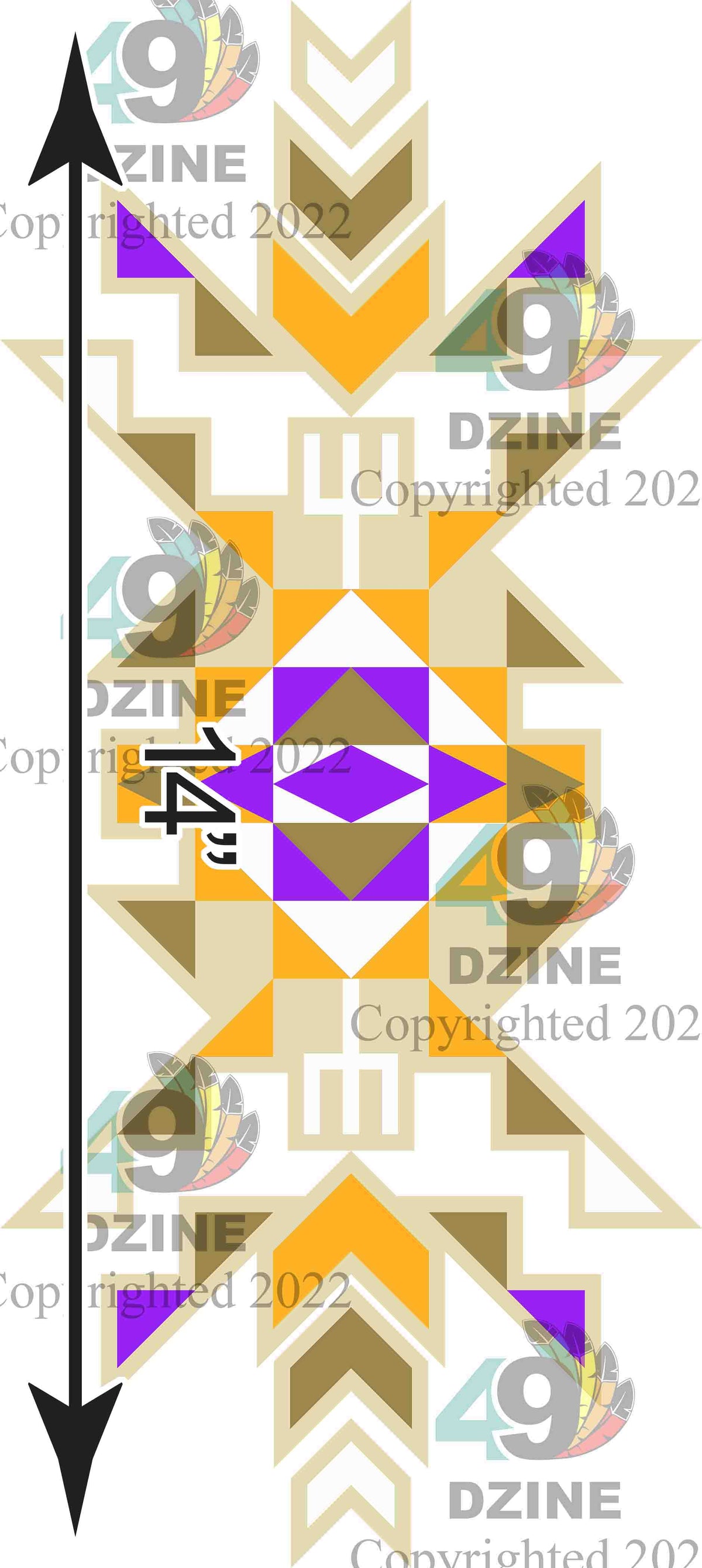 14-inch Geo Sunset Geometric Transfer