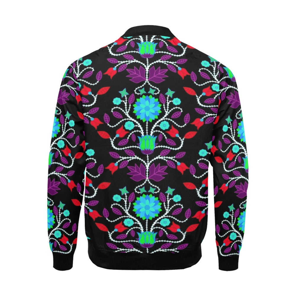 Floral Beadwork Four Clans Winter Bomber Jacket for Men