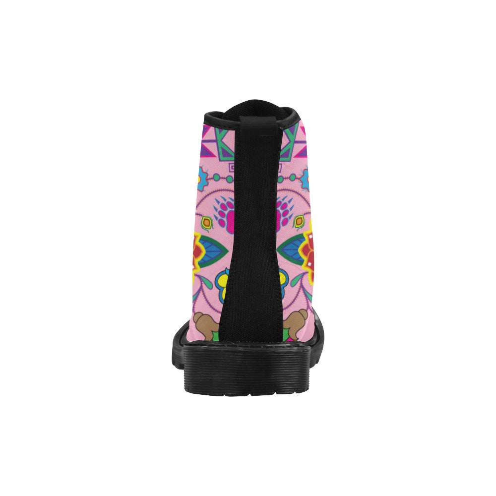 Geometric Floral Winter-Sunset Boots for Women (Black)